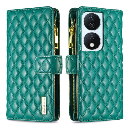 Diamond Lattice Zipper Wallet Leather Flip Phone Case, For Honor 600 Global, For Honor X8b, For Honor X9b / Magic6 Lite 5G, For Honor X7b