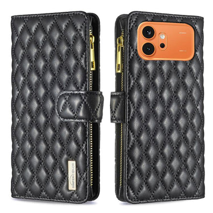 Diamond Lattice Zipper Wallet Leather Flip Phone Case, For Honor 600 Global, For Honor X8b, For Honor X9b / Magic6 Lite 5G, For Honor X7b