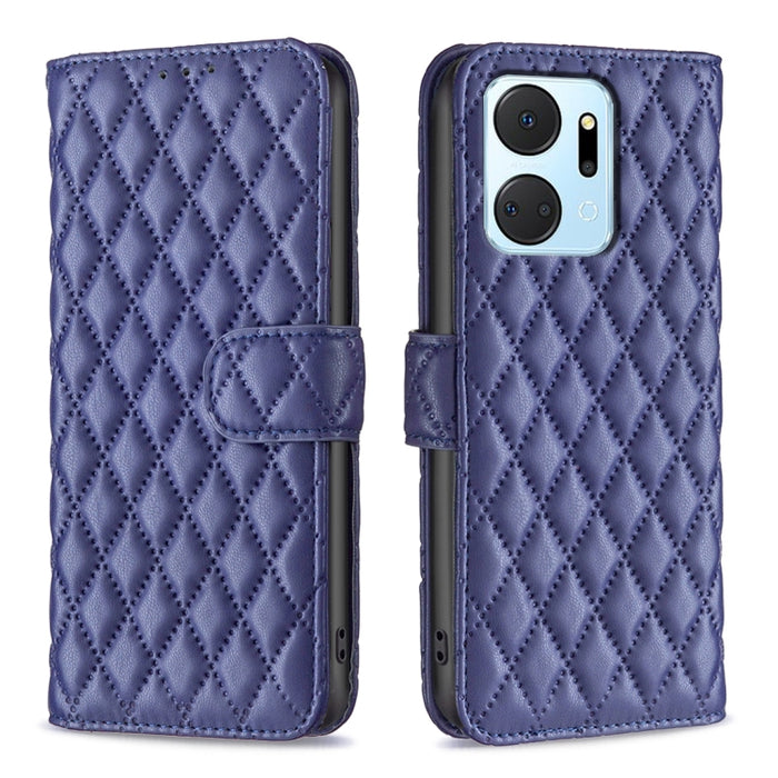 Diamond Lattice Wallet Flip Leather Phone Case, For Honor X7a
