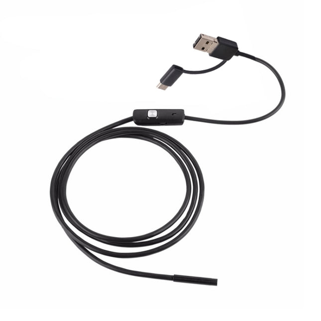 AN100 3 in 1 IP67 Waterproof USB-C / Type-C + Micro USB + USB HD Endoscope Snake Tube Inspection Camera for Parts of OTG Function Android Mobile Phone, with 6 LEDs, 5.5mm, 7mm, 8mm