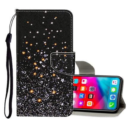 Horizontale Klapphülle aus Leder mit farbigem Zeichenmuster, Halter, Kartenfächern und Geldbörse, für iPhone 11