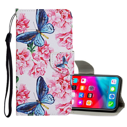 Horizontale Klapphülle aus Leder mit farbigem Zeichenmuster, Halter, Kartenfächern und Geldbörse, für iPhone 11