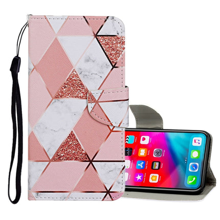 Horizontale Klapphülle aus Leder mit farbigem Zeichenmuster, Halter, Kartenfächern und Geldbörse, für iPhone 11