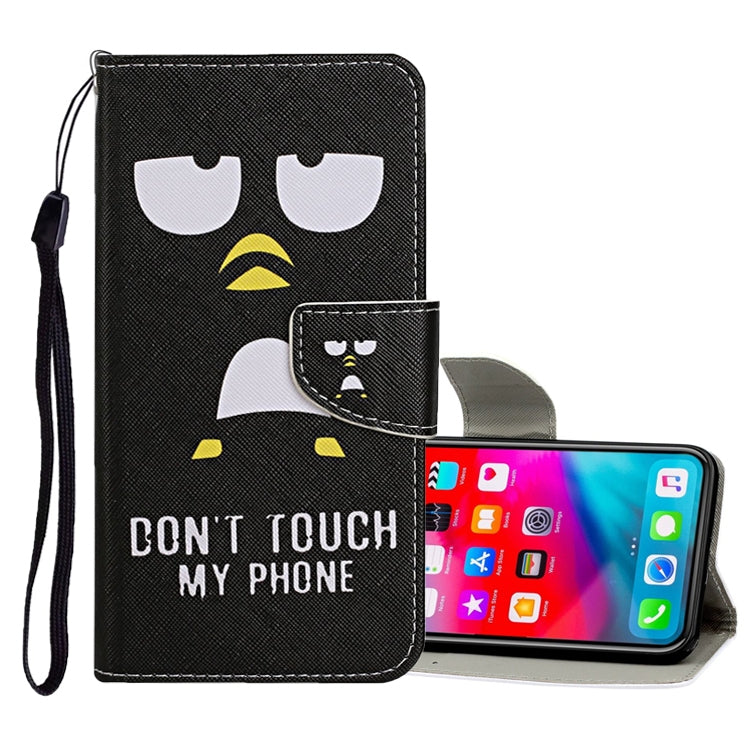 Funda de cuero con tapa horizontal con patrón de dibujo de colores, ranuras para tarjetas y billetera, para iPhone 11