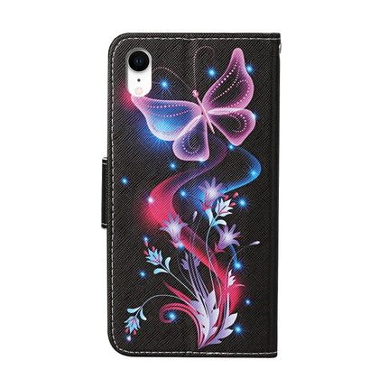 Horizontale Klapphülle aus Leder mit farbigem Zeichenmuster, Halter, Kartenfächern und Geldbörse, für iPhone 11