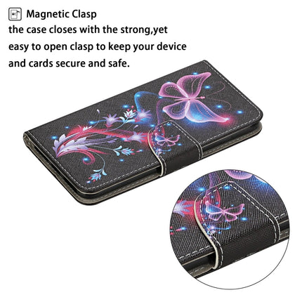 Horizontale Klapphülle aus Leder mit farbigem Zeichenmuster, Halter, Kartenfächern und Geldbörse, für iPhone 11