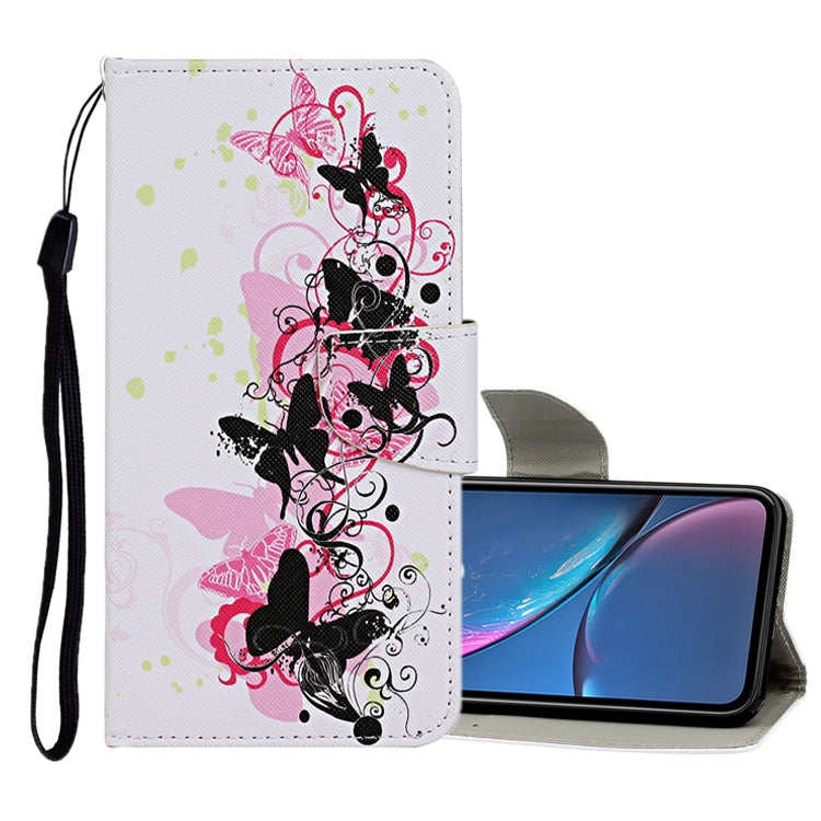 Funda de cuero con tapa horizontal con patrón de dibujo de colores, ranuras para tarjetas y billetera, para iPhone 11