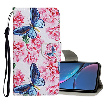 Horizontale Klapphülle aus Leder mit farbigem Zeichenmuster, Halter, Kartenfächern und Geldbörse, für iPhone 11