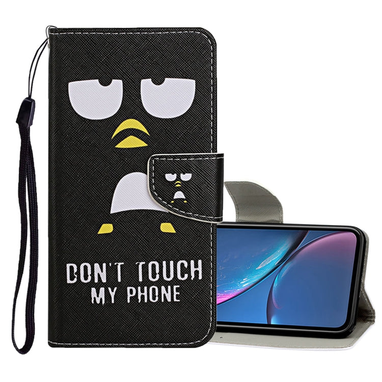 Funda de cuero con tapa horizontal con patrón de dibujo de colores, ranuras para tarjetas y billetera, para iPhone 11