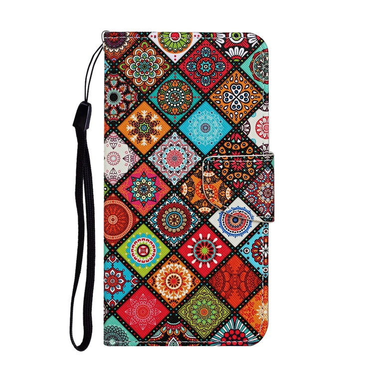 Funda de cuero con tapa horizontal con patrón de dibujo de colores, ranuras para tarjetas y billetera, para iPhone 11