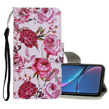 Horizontale Klapphülle aus Leder mit farbigem Zeichenmuster, Halter, Kartenfächern und Geldbörse, für iPhone 11