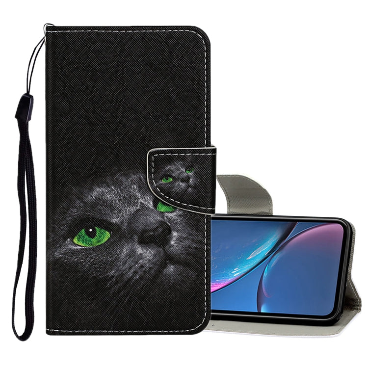 Funda de cuero con tapa horizontal con patrón de dibujo de colores, ranuras para tarjetas y billetera, para iPhone 11