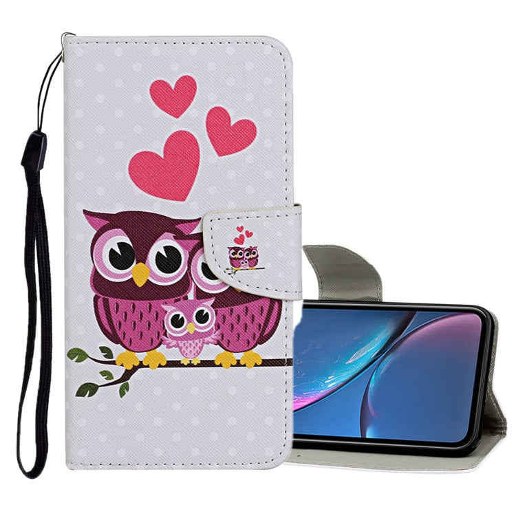 Funda de cuero con tapa horizontal con patrón de dibujo de colores, ranuras para tarjetas y billetera, para iPhone 11