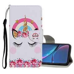 Estuche de cuero con tapa horizontal con patrón de dibujo de colores, ranuras para tarjetas y billetera, para iPhone XS Max