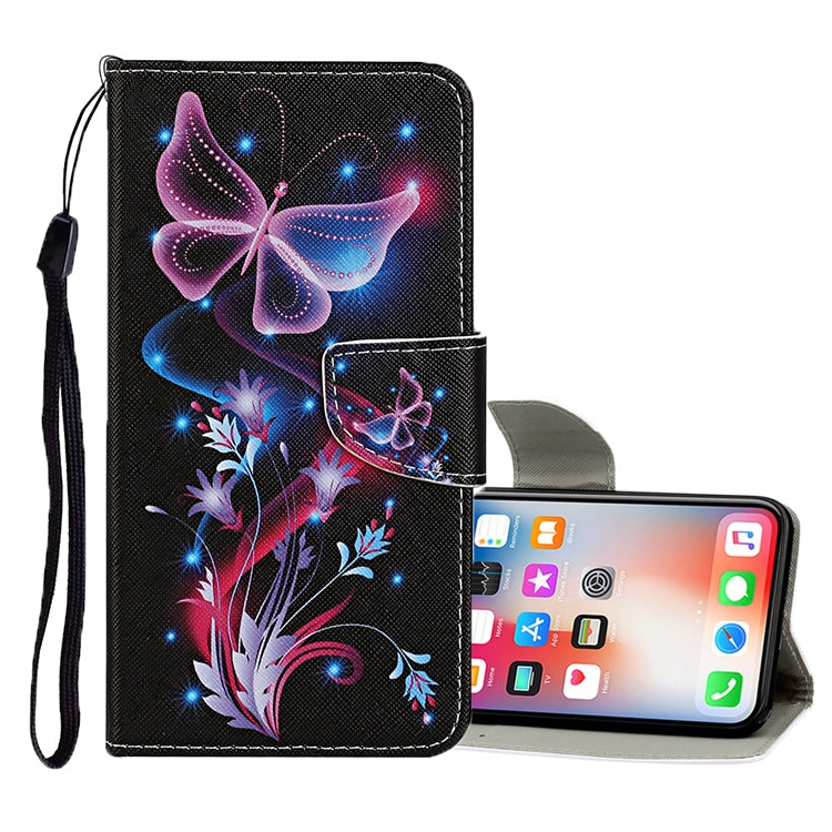 Estuche de cuero con tapa horizontal con patrón de dibujo de colores, ranuras para tarjetas y billetera, para iPhone 8 Plus/7 Plus