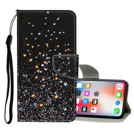 Horizontale Klapphülle aus Leder mit farbigem Zeichenmuster, Halter, Kartenfächern und Geldbörse, für iPhone 8 Plus/7 Plus