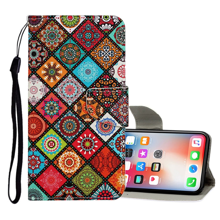 Estuche de cuero con tapa horizontal con patrón de dibujo de colores, ranuras para tarjetas y billetera, para iPhone 8 Plus/7 Plus