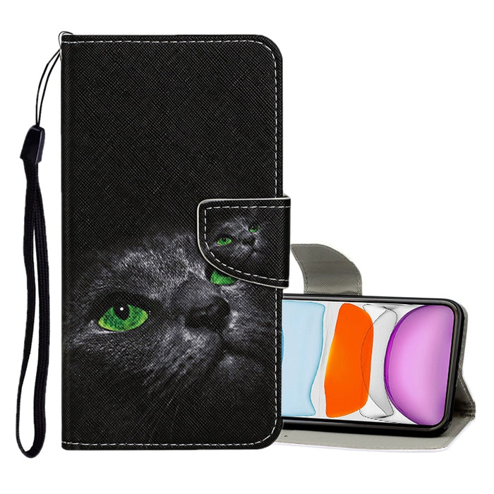 Estuche de cuero con tapa horizontal con patrón de dibujo de colores, ranuras para tarjetas y billetera, para iPhone 8/7