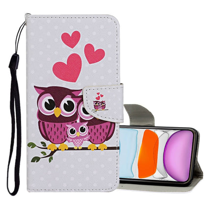 Estuche de cuero con tapa horizontal con patrón de dibujo de colores, ranuras para tarjetas y billetera, para iPhone 8/7