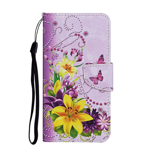 Funda de cuero con tapa horizontal con patrón de dibujo de colores, ranuras para tarjetas y billetera, para iPhone 11