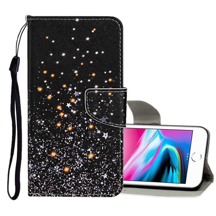 Estuche de cuero con tapa horizontal con patrón de dibujo de colores, con soporte, ranuras para tarjetas y billetera, para iPhone 6 Plus/6s Plus