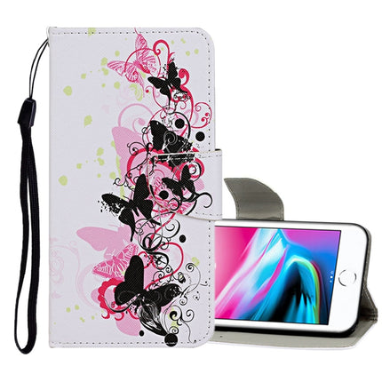 Horizontale Klapphülle aus Leder mit farbigem Zeichenmuster, Halter, Kartenfächern und Geldbörse, für iPhone 6 Plus/6s Plus