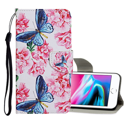 Horizontale Klapphülle aus Leder mit farbigem Zeichenmuster, Halter, Kartenfächern und Geldbörse, für iPhone 6 Plus/6s Plus