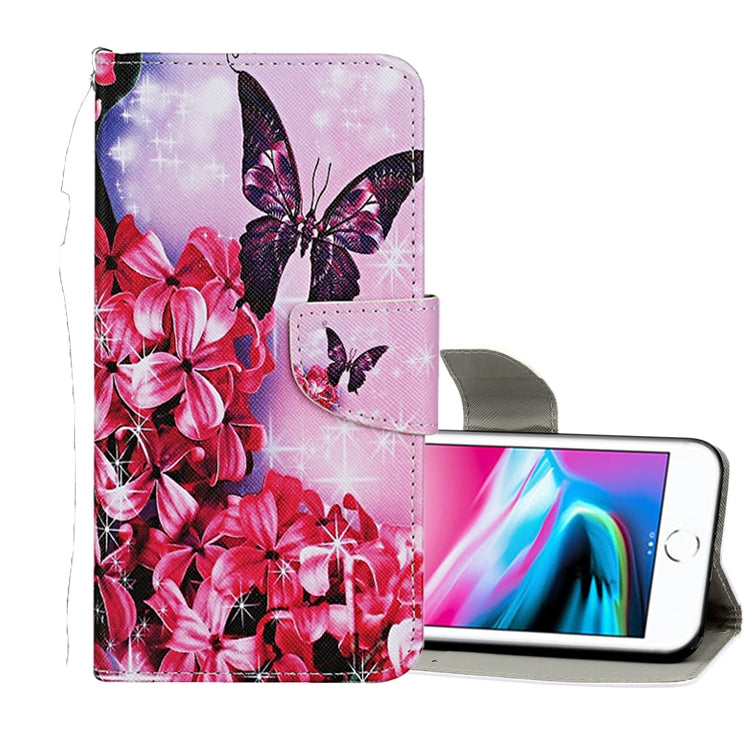 Estuche de cuero con tapa horizontal con patrón de dibujo de colores, con soporte, ranuras para tarjetas y billetera, para iPhone 6 Plus/6s Plus