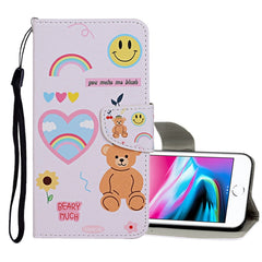 Colored Drawing Pattern Horizontal Flip Leather Case with Holder & Card Slots & Wallet, For iPhone 8 / 7