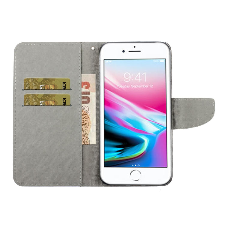 Estuche de cuero con tapa horizontal con patrón de dibujo de colores, con soporte, ranuras para tarjetas y billetera, para iPhone 6 Plus/6s Plus