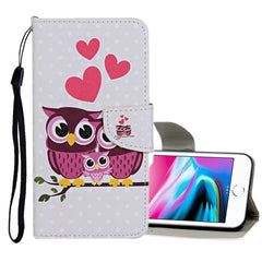 Estuche de cuero con tapa horizontal con patrón de dibujo de colores, con soporte, ranuras para tarjetas y billetera, para iPhone 6 Plus/6s Plus