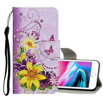 Horizontale Klapphülle aus Leder mit farbigem Zeichenmuster, Halter, Kartenfächern und Geldbörse, für iPhone 6 Plus/6s Plus