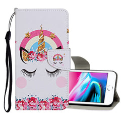 Colored Drawing Pattern Horizontal Flip Leather Case with Holder & Card Slots & Wallet, For iPhone 8 / 7