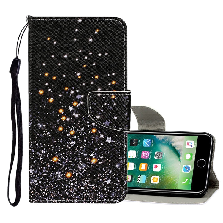 Estuche de cuero con tapa horizontal con patrón de dibujo de colores, con soporte, ranuras para tarjetas y billetera, para iPhone 6 Plus/6s Plus