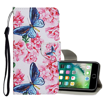 Horizontale Klapphülle aus Leder mit farbigem Zeichenmuster, Halter, Kartenfächern und Geldbörse, für iPhone 6 Plus/6s Plus
