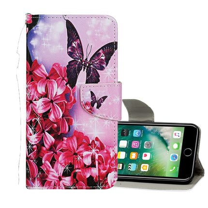 Horizontale Klapphülle aus Leder mit farbigem Zeichenmuster, Halter, Kartenfächern und Geldbörse, für iPhone 6 Plus/6s Plus