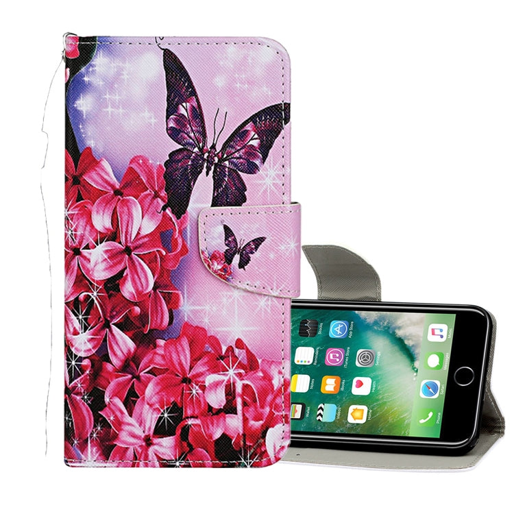Estuche de cuero con tapa horizontal con patrón de dibujo de colores, con soporte, ranuras para tarjetas y billetera, para iPhone 6 Plus/6s Plus