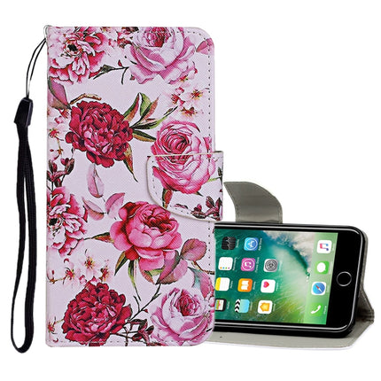 Horizontale Klapphülle aus Leder mit farbigem Zeichenmuster, Halter, Kartenfächern und Geldbörse, für iPhone 6 Plus/6s Plus