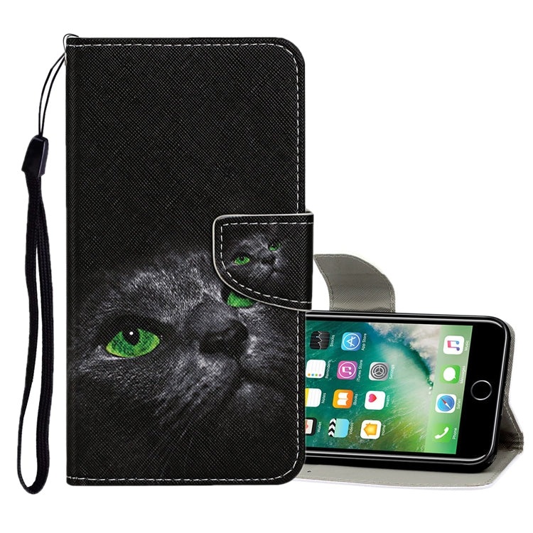 Estuche de cuero con tapa horizontal con patrón de dibujo de colores, con soporte, ranuras para tarjetas y billetera, para iPhone 6 Plus/6s Plus