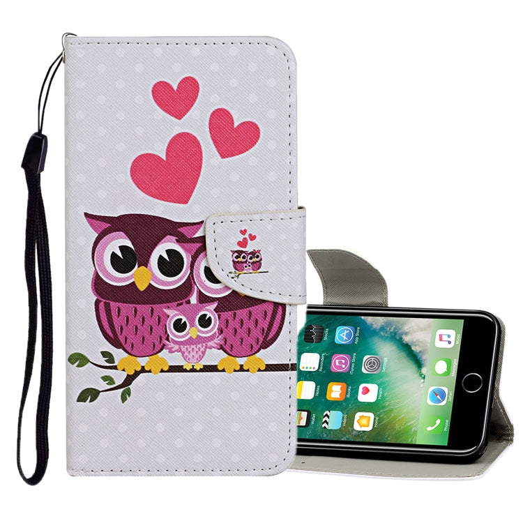 Estuche de cuero con tapa horizontal con patrón de dibujo de colores, con soporte, ranuras para tarjetas y billetera, para iPhone 6 Plus/6s Plus