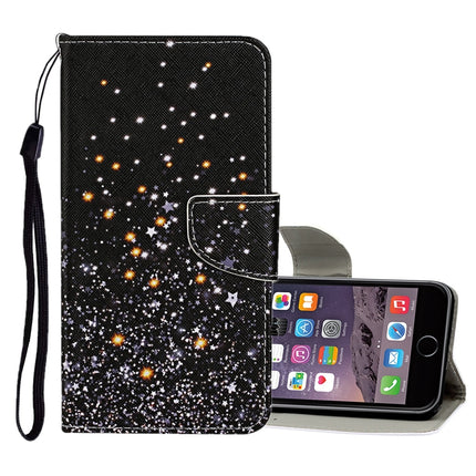 Horizontale Klapphülle aus Leder mit farbigem Zeichenmuster, Halter, Kartenfächern und Geldbörse, für iPhone 6/6s