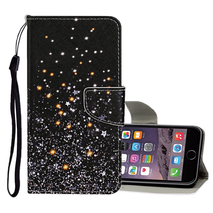 Estuche de cuero con tapa horizontal con patrón de dibujo de colores, ranuras para tarjetas y billetera, para iPhone 6/6s