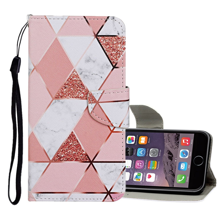 Estuche de cuero con tapa horizontal con patrón de dibujo de colores, ranuras para tarjetas y billetera, para iPhone 6/6s