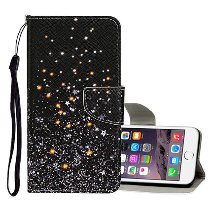 Horizontale Klapphülle aus Leder mit farbigem Zeichenmuster, Halter, Kartenfächern und Geldbörse, für iPhone 6/6s