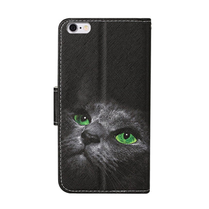 Estuche de cuero con tapa horizontal con patrón de dibujo de colores, ranuras para tarjetas y billetera, para iPhone 6/6s
