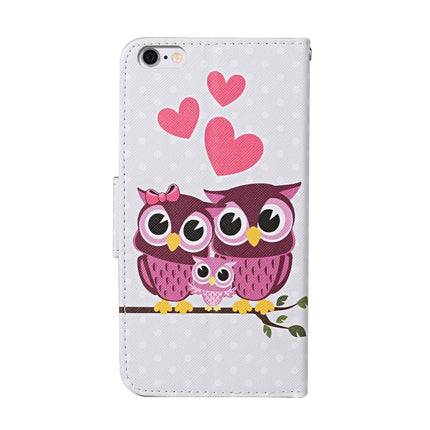 Horizontale Klapphülle aus Leder mit farbigem Zeichenmuster, Halter, Kartenfächern und Geldbörse, für iPhone 6/6s
