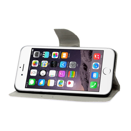 Horizontale Klapphülle aus Leder mit farbigem Zeichenmuster, Halter, Kartenfächern und Geldbörse, für iPhone 6/6s