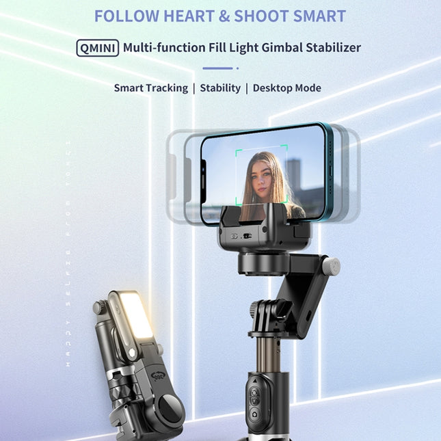 Q18 Desktop Intelligent Tracking Gimbal Stabilizer Multi-function Fill Light Selfie Stick