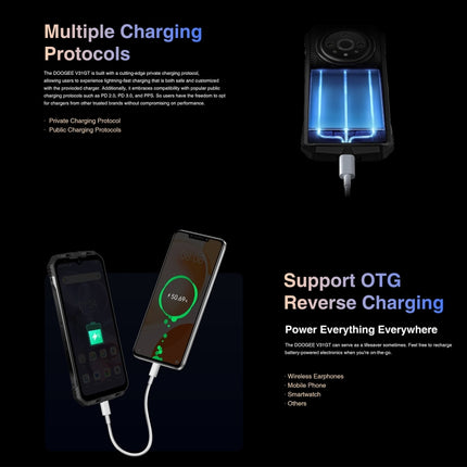 DOOGEE V31GT,  Thermal Imaging Camera, Side Fingerprint, 10800mAh Battery, 6.58 inch Android 13 Dimensity 1080 Octa Core, Network: 5G, OTG, NFC, Support Google Pay, 12GB+256GB