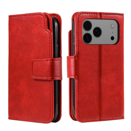 Tri-Fold 9-Card Wallets Leather Phone Case, For iPhone 17 Pro, For iPhone 17, For iPhone Air